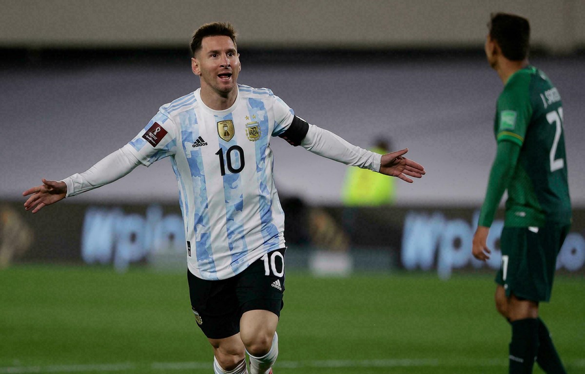 Messi trong màu áo của đội tuyển Argentina
